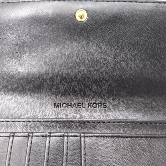Michael Kors Jet Set Travel Black Quilted Leather Trifold Wallet - NWT $328 - Picture 11 of 16
